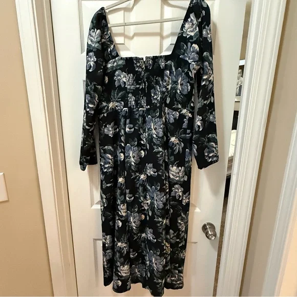 Abercrombie & Fitch Long Sleeve Square Neck Midi Dress Size XL - Picture 2 of 5